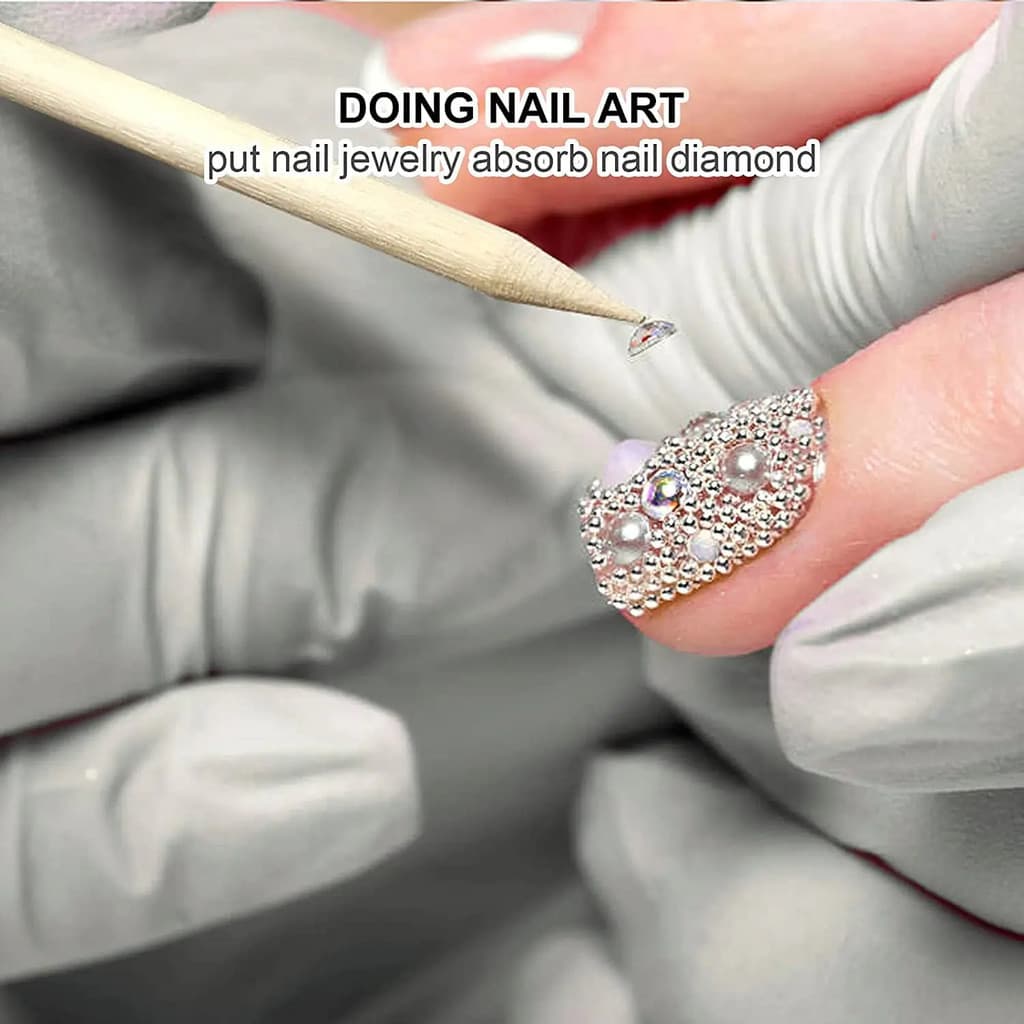 เล็บ Pusher เล็บเครื่องมือไม้ Sticks Cuticle Pusher Remover Rhinestones Dotting Removal Pedicure Care เครื่องมือ 50PCS KOUDAN รูปที่ 5