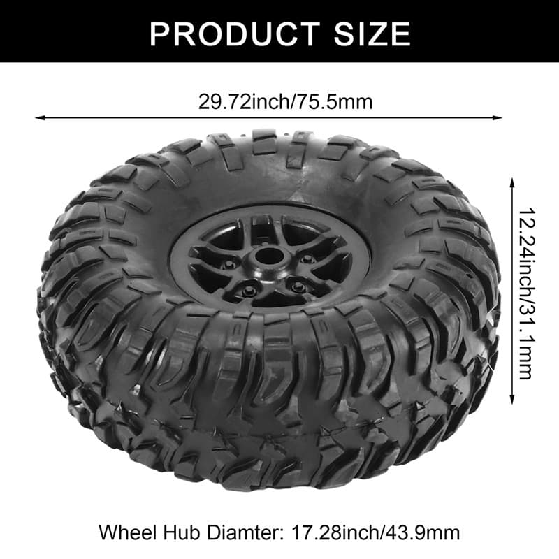 4 ชิ้น RC รถยาง Tyre ล้ออัพเกรดอุปกรณ์เสริมสําหรับ MN D90 D91 D96 D99 MN90 MN99S 1/12 RC รถอะไหล่ รูปที่ 6