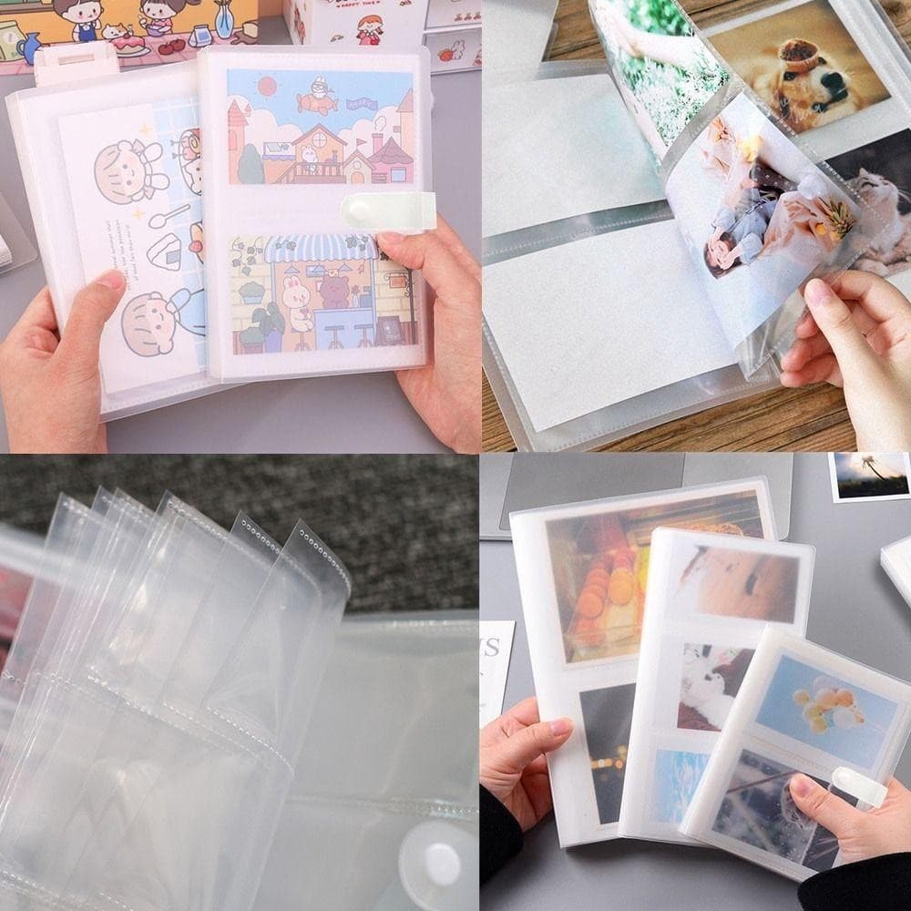 CAJA1 อัลบั้มรูป 1 ชิ้น, ที่ใส่การ์ดรูปภาพหนังสือ PVC, 3/4/5/6/7 นิ้วโปร่งใส 80/160 สล็อต Photocard Holder Idol Star รูปที่ 2