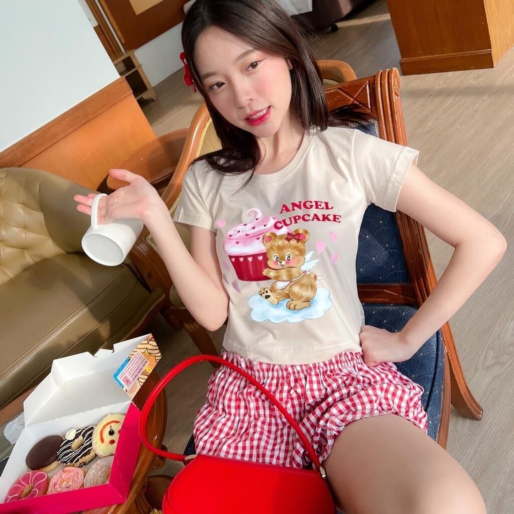 mexocute เสื้อครอปเบบี้ที ทรงพอดีตัว เดอะพัมกิ้น รูปที่ 7