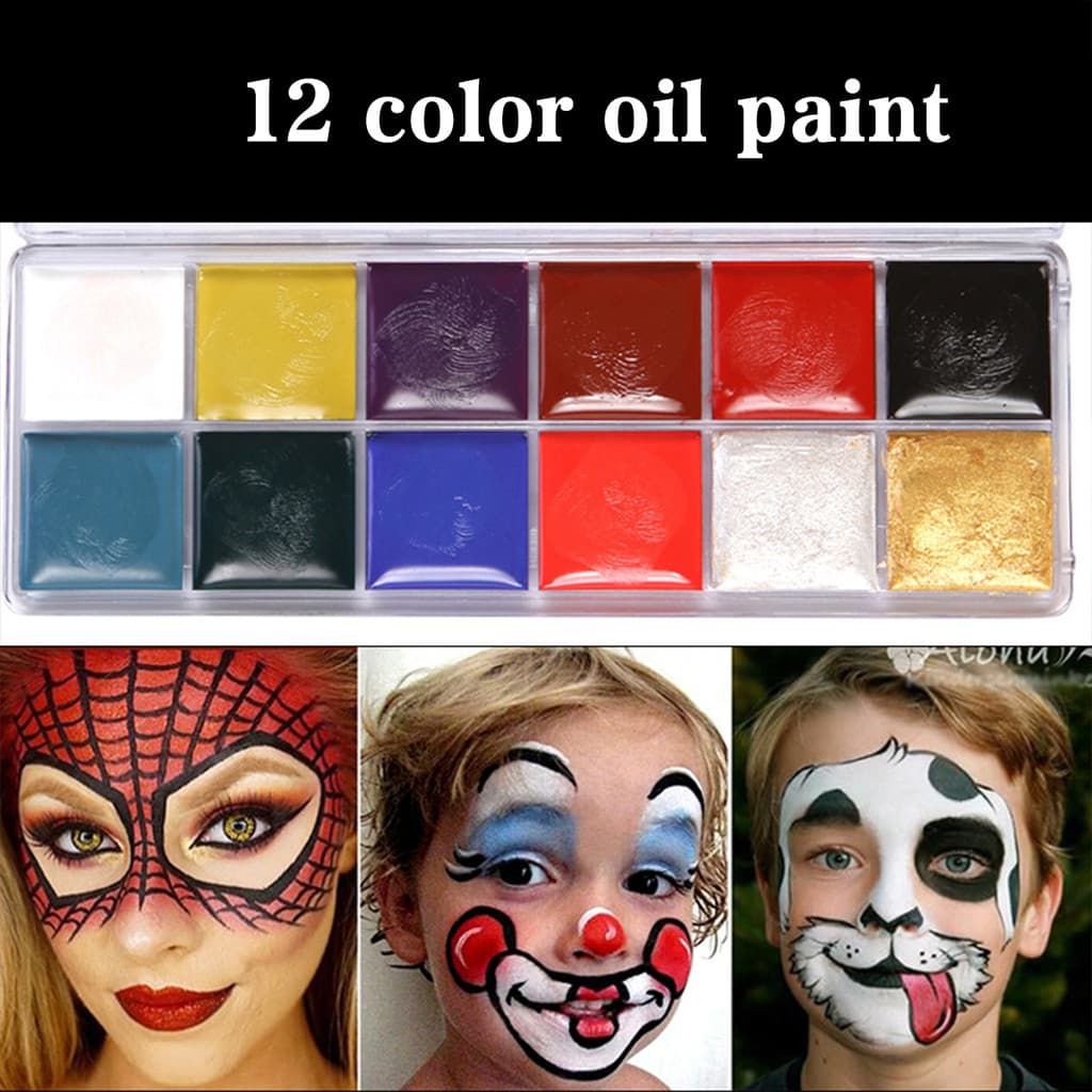สีเพ้นท์หน้า การวาดหน้าเด็ก สีทาหน้าและร่างกาย มี12สี ทำความสะอาดง่าย เรืองแสง ของเด็กๆ รูปที่ 7