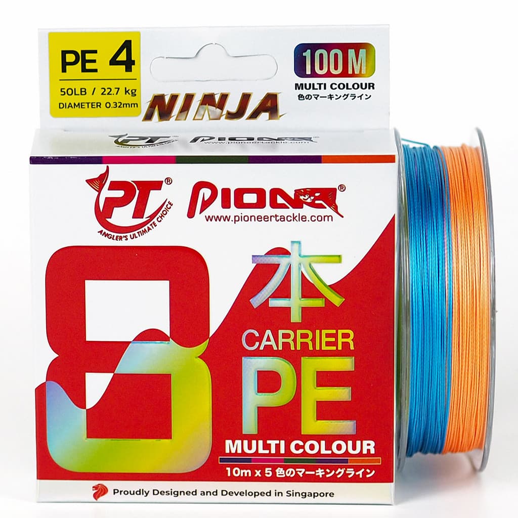 สายพีอี PE PIONEER NINJA X8 100M สีสลับมัลติคัลเลอร์ แบบกล่อง รูปที่ 1