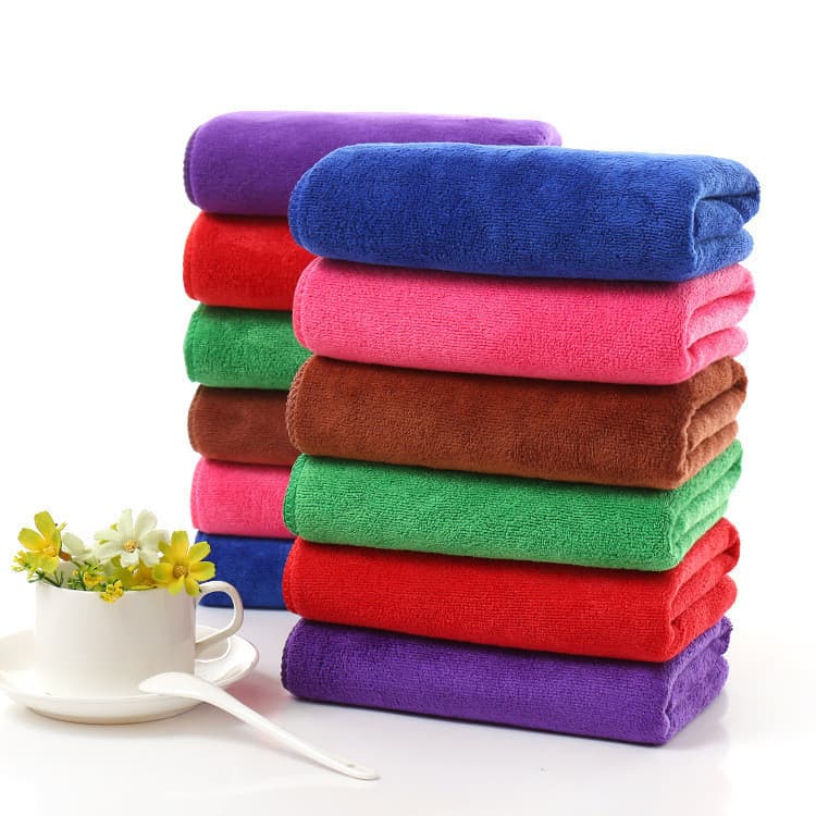 NANAOVER !! ผ้าเช็ดหน้า ผ้าเช็ดผม ผ้าเช็ดนาโนสีพื้น ขนาด 35x75 ซม. แพ็คละ 12 ผืน!! รูปที่ 4
