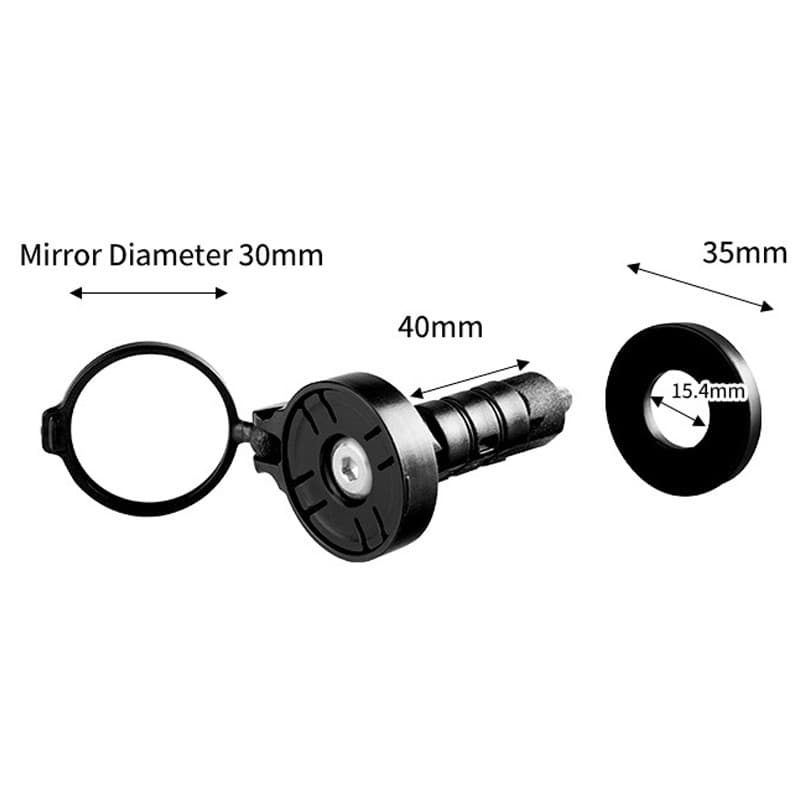 กระจกปลายแฮนด์ กระจกมองหลัง แบบนูน ความละเอียดสูง ปรับได้ 360° กันน้ำ กันฝุ่น มัลติฟังก์ชัน รูปที่ 2