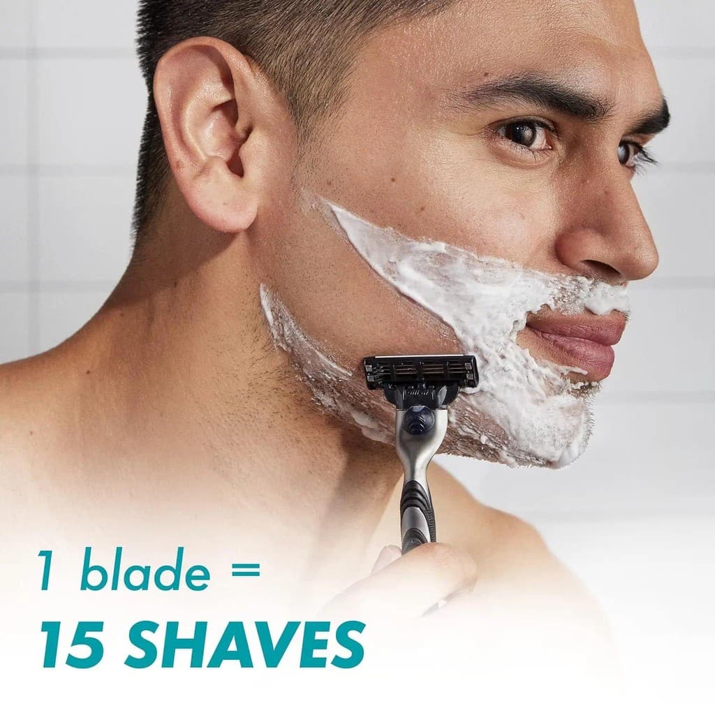 Gillette Mach3 ตลับใบมีดโกนเติม 4/8 ชิ้น สําหรับใบหน้าและเครา 3 ชั้น พร้อมแถบหล่อลื่น Fast Cutting รูปที่ 5
