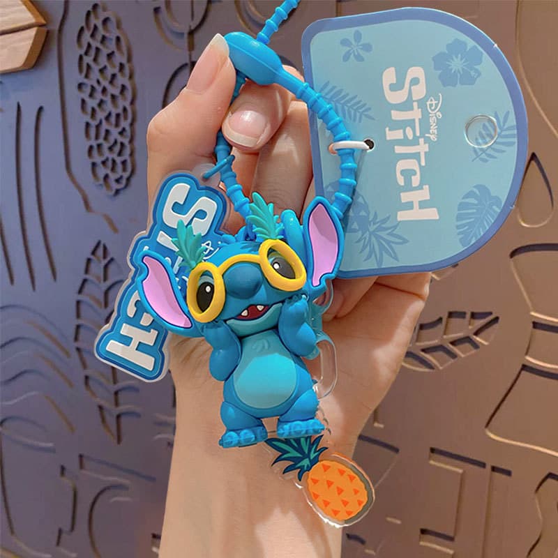 ของแท้ Star Treasure Stitch สับปะรดเพลงพวงกุญแจการ์ตูนอะนิเมะตุ๊กตากระเป๋านักเรียนจี้ของขวัญขนาดเล็ก รูปที่ 7
