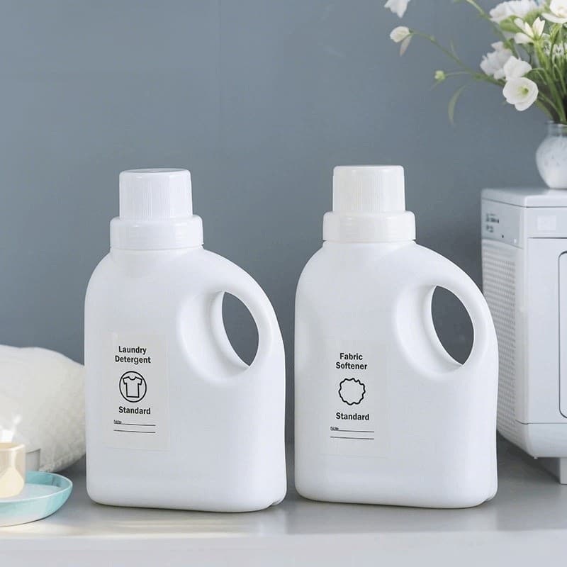 U-CHOICE ขวดใส่น้ำยาซักผ้ารีฟิล น้ํายาปรับผ้านุ่ม ที่เก็บของ กล่องเก็บผงซักฟอก ขวดใส่ผงซักฟอก พร้อมฝาปิด และที่จับ สติ๊กเกอร์ฟรี รูปที่ 8