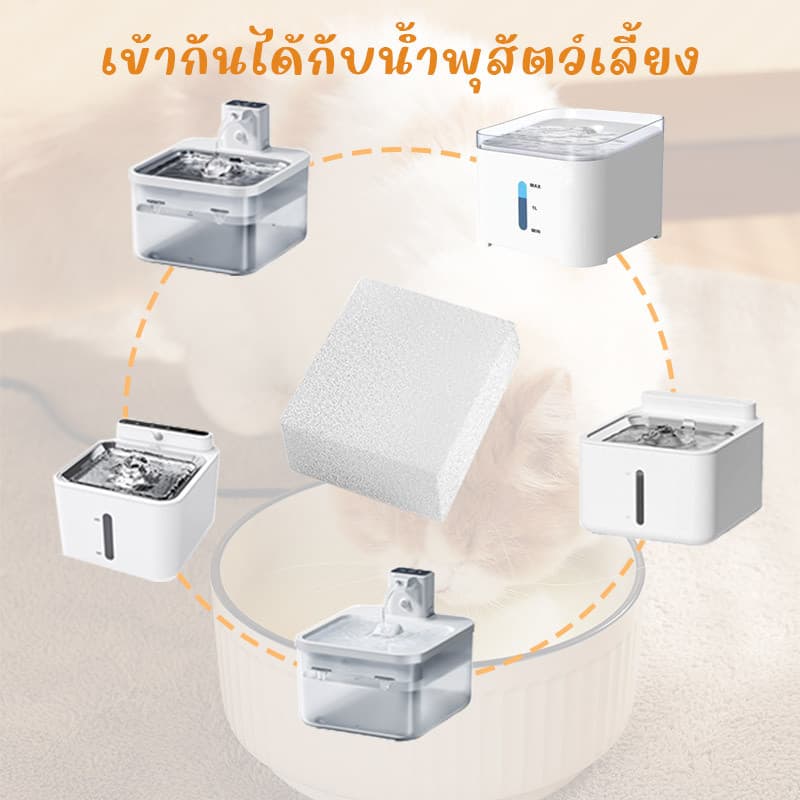 4/8/12pcs ฟองน้ำกรองน้ำพุสำหรับสัตว์เลี้ยง ฟองน้ำฟอง เหมาะสำหรับน้ำพุแมวไร้สาย รูปที่ 4