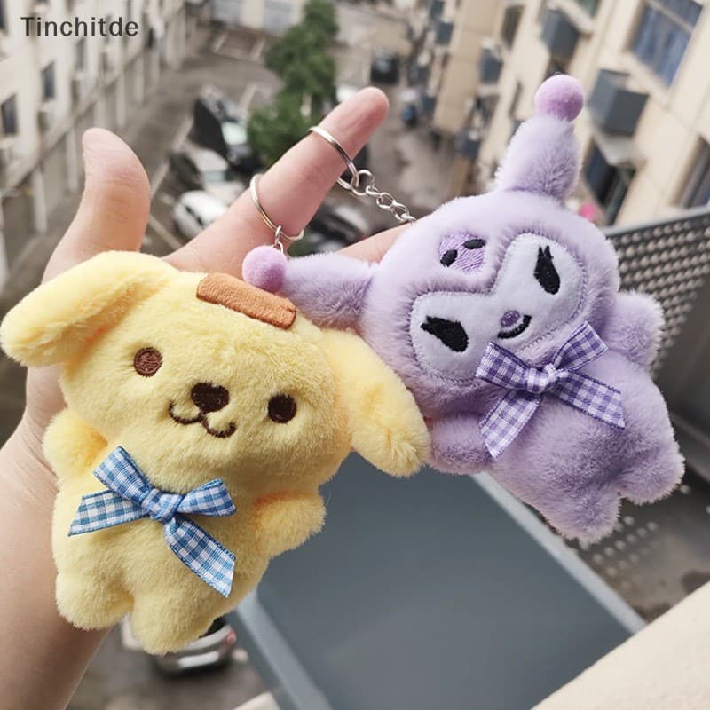 หัวใจสไตล์สาวหวาน! ของแขวนการ์ตูนขนฟูสีชมพูน่ารัก พวงกุญแจตุ๊กตาน่ารัก รูปที่ 1