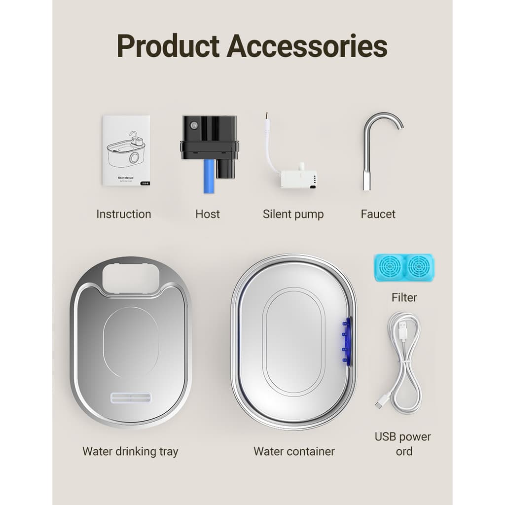 ROJECO 3.2L สแตนเลสน้ําพุสัตว์เลี้ยงไร้สายดื่ม Feeder แบตเตอรี่ดําเนินการอัตโนมัติ Motion Sensor เครื่องจ่ายน้ําอุปกรณ์สัตว์เลี้ยง รูปที่ 7