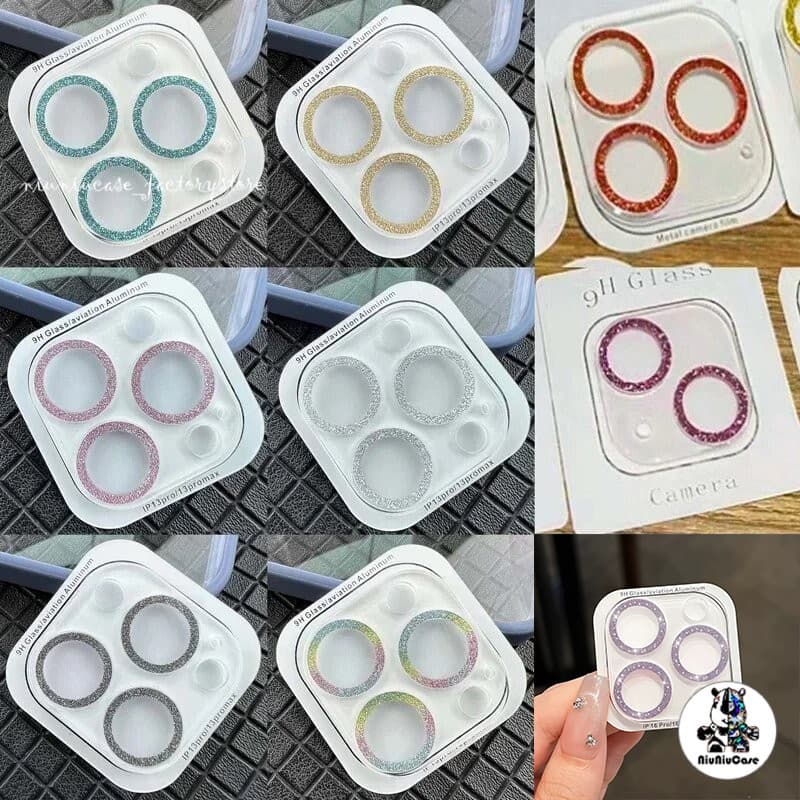 ฟิล์มกล้อง for iPhone 11 13 15 12 14 Pro Max 16 Pro Max 12 Mini 13 Mini ฟิล์มกล้องไอโฟน ฟิล์มกระจก ฟิล์มเลนส์กลิตเตอร์ รูปที่ 1
