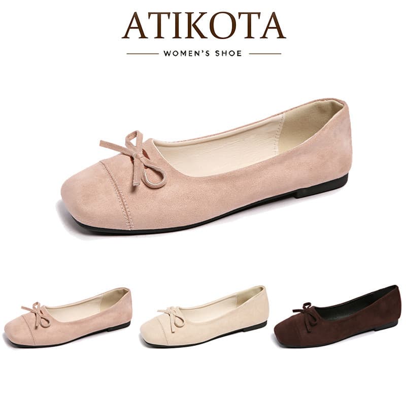 Atikota รองเท้าผู้หญิงแบนรองเท้าแตะแฟชั่นสวยงามอเนกประสงค์สวมใส่สบายรองเท้านางฟ้าน้ำหนักเบา รูปที่ 1