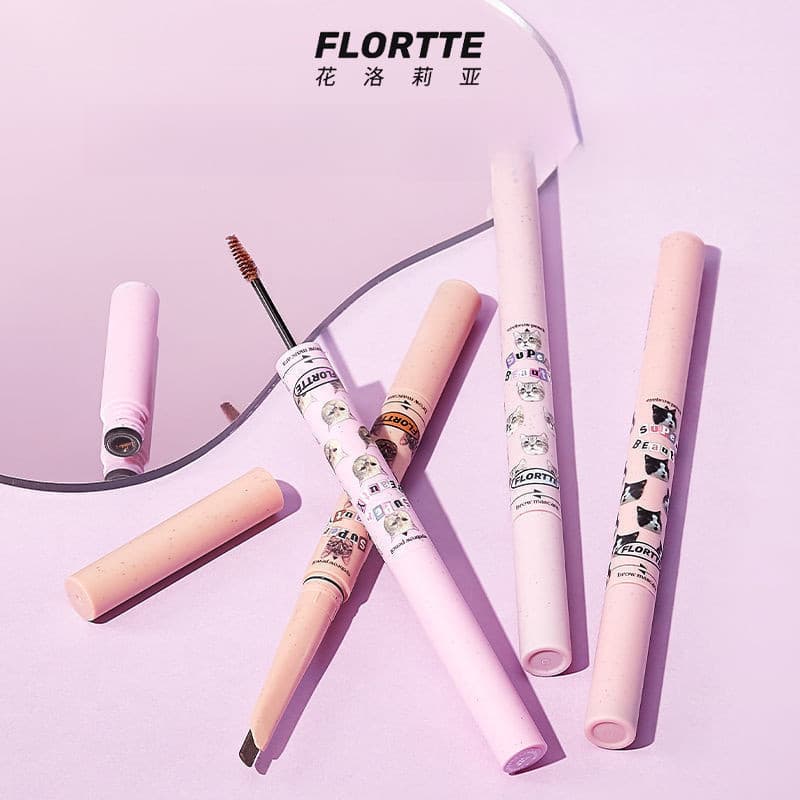 Flortte ดินสอเขียนคิ้ว Double-Headed Blade ดินสอเขียนคิ้ว Eyebrow Dyeing Paste Two-In-One ติดทนนานกันน้ํา Sweatproof Light สีไม่ Decolorization ดินสอเขียนคิ้ว รูปที่ 9