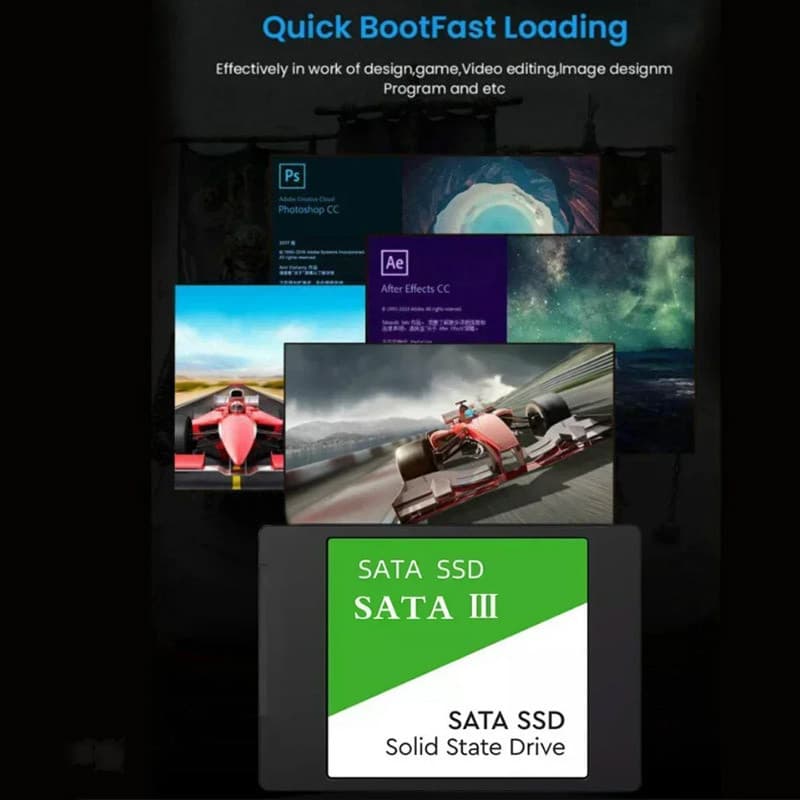 ไดรฟ์ Solid State ความเร็วสูง SATA III, SSD ในตัว 2.5 นิ้ว, 256GB/240GB/128GB/120GB/512GB, ประสิทธิภาพที่ยอดเยี่ยม, แล็ปท็อปและเดสก์ท็อปอัพเกรด Must-Have SSD รูปที่ 3