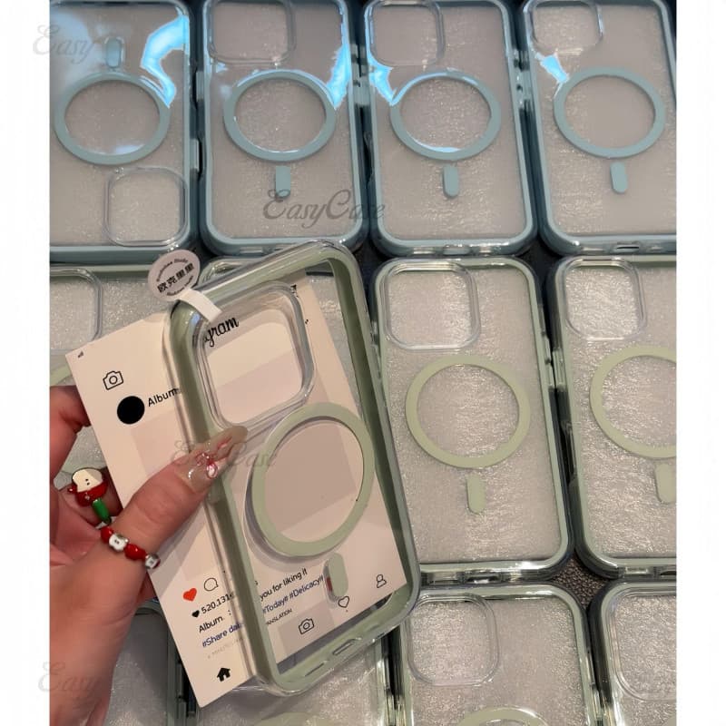 Simple 2-in-1 โปร่งใส เคสโทรศัพท์สําหรับ iPhone 16 15 14 13 12 11 Pro Max ป้องกันลื่นและป้องกันการตกกระแทกฝาหลัง รูปที่ 7