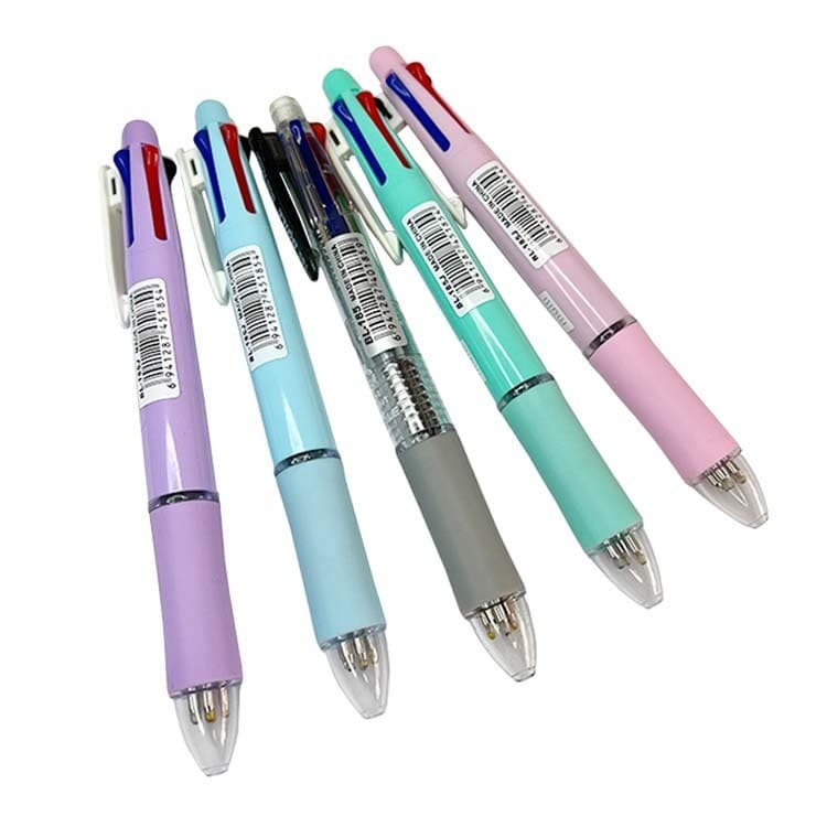 ปากกาลูกลื่นหลากสี 5in1 Push Type Mechanical Pencil ปากกามัลติฟังก์ชั่นแกนเปลี่ยนได้ ปากกาลูกลื่น 4 สี + ดินสอ รูปที่ 2