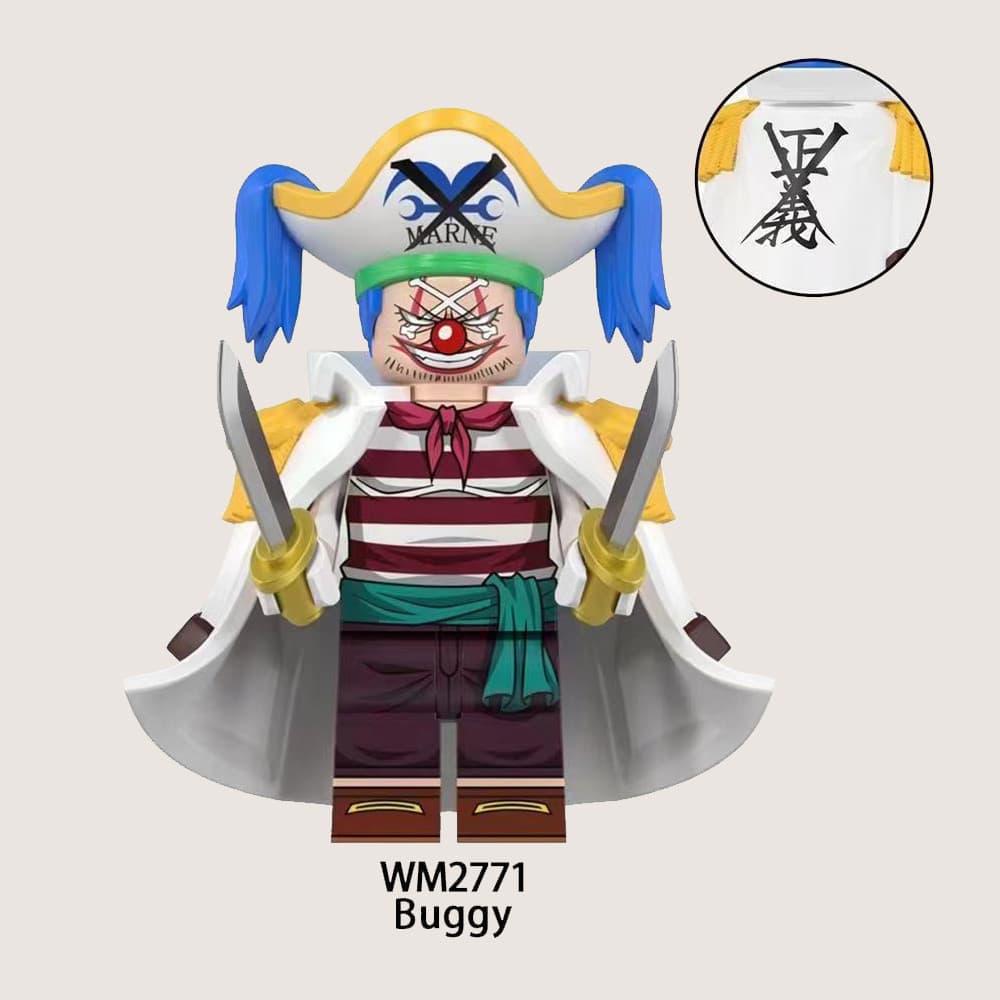 WM6190 อะนิเมะ One Piece จระเข้ Hancock Donquixote Jinbe Dracule Mihawk Buggy บล็อกของเล่นเด็ก รูปที่ 3