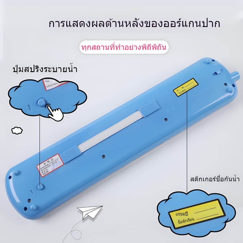 เปียโนเป่า แบบพกพา 32- 37คีย์ น้ำหนักเบา มี3สีให้เลือก ดำ ฟ้า ชมพู รูปที่ 5