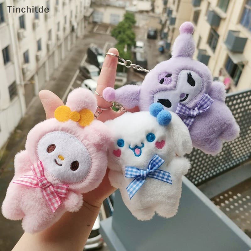 หัวใจสไตล์สาวหวาน! ของแขวนการ์ตูนขนฟูสีชมพูน่ารัก พวงกุญแจตุ๊กตาน่ารัก รูปที่ 3