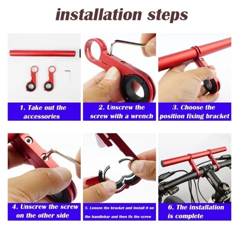 10/20/30 ซม.จักรยานHandlebar Extended Bracket MTBไฟหน้าMount Extented Barแผนที่จักรยานเสือภูเขาHandlebar Extender Rackอะไหล่ รูปที่ 7