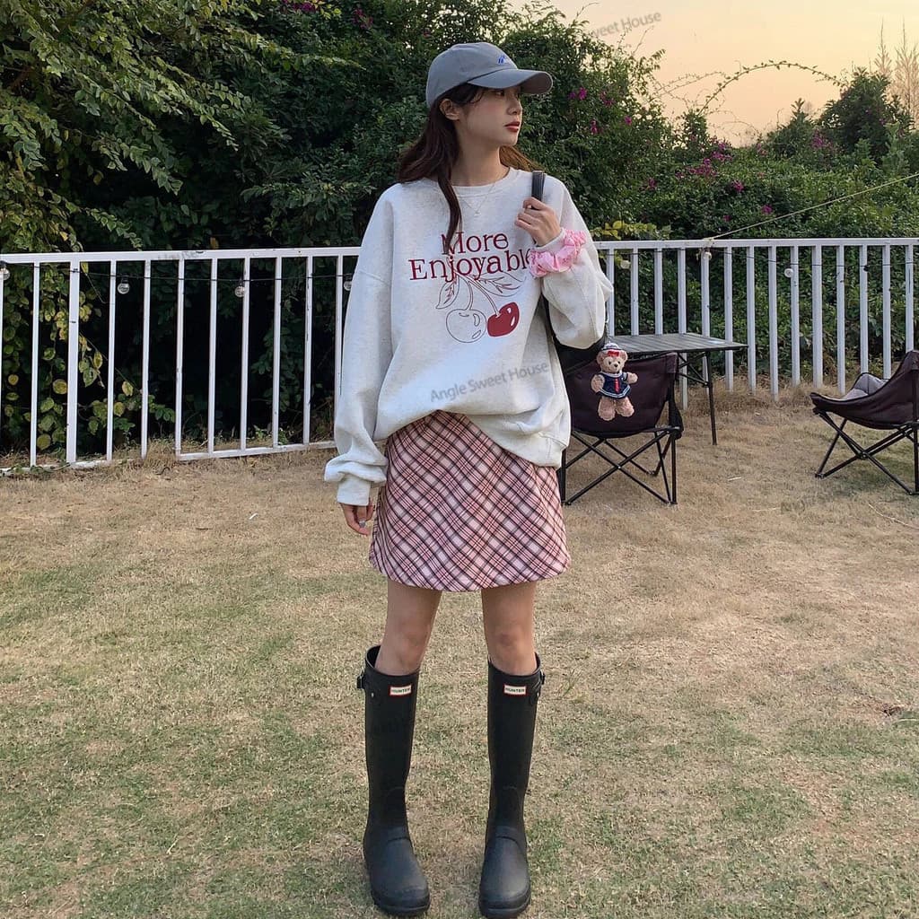 Angle Official เสื้อฮู้ดคอกลมโอเวอร์ไซซ์ผู้หญิง สไตล์เกาหลีเรียบง่าย อบอุ่นและสวมใส่สบาย C07 รูปที่ 8