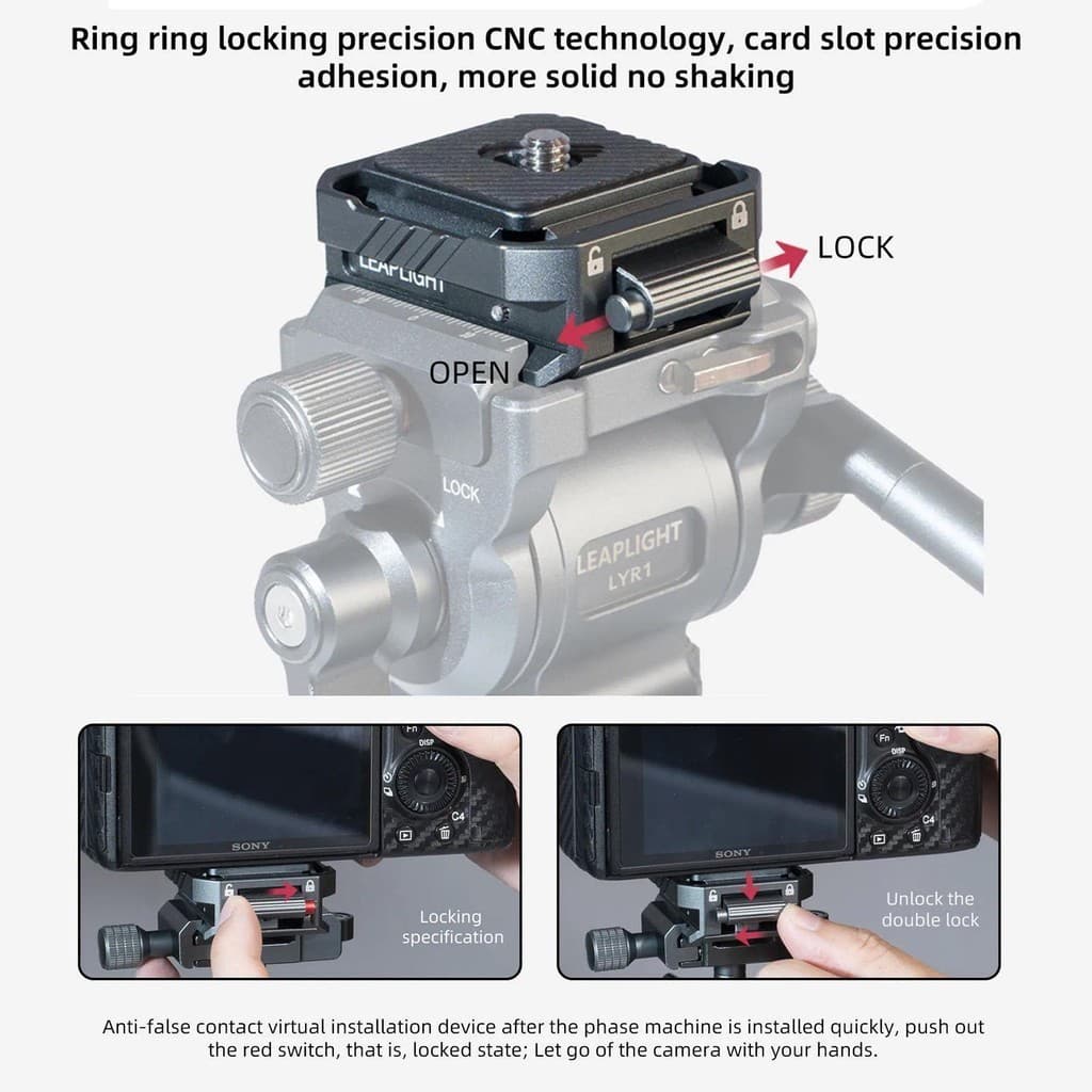 Leaplight All-Metal Arca Quick Release Kit กล้อง Quick Mount สําหรับ Dji Zhiyun Stabilizer ขาตั้งกล้องสไลด์ Rail Quick Mount ฐานหัวเข็มขัด รูปที่ 5