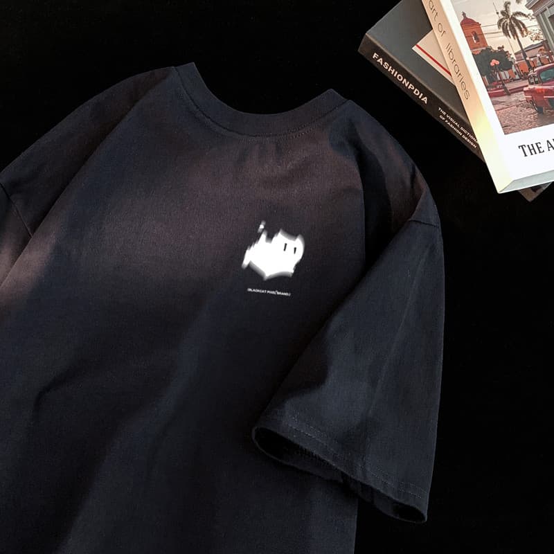 COD BOOM Shopเสื้อยืดลูกแมวการ์ตูนน่ารักผ้าคอตตอน100% S-3XL รูปที่ 2