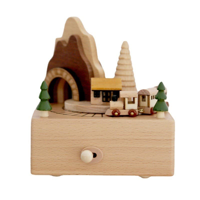 กล่องดนตรีไม้ กลไกดนตรี ของขวัญวันเกิด สําหรับเด็กผู้หญิง กล่องดนตรีไขลาน กล่องเพลงไม้ ของขวัญเด็ก รูปที่ 5