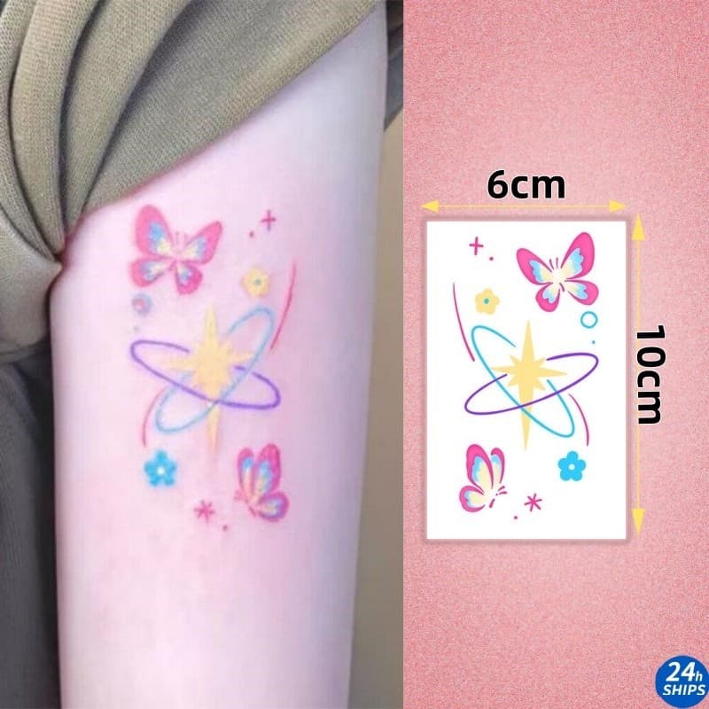 สติกเกอร์รอยสักกันน้ํา ติดทนนาน 7 วัน ลายสาวเซ็กซี่ สําหรับไหล่และวันหยุด รูปที่ 1