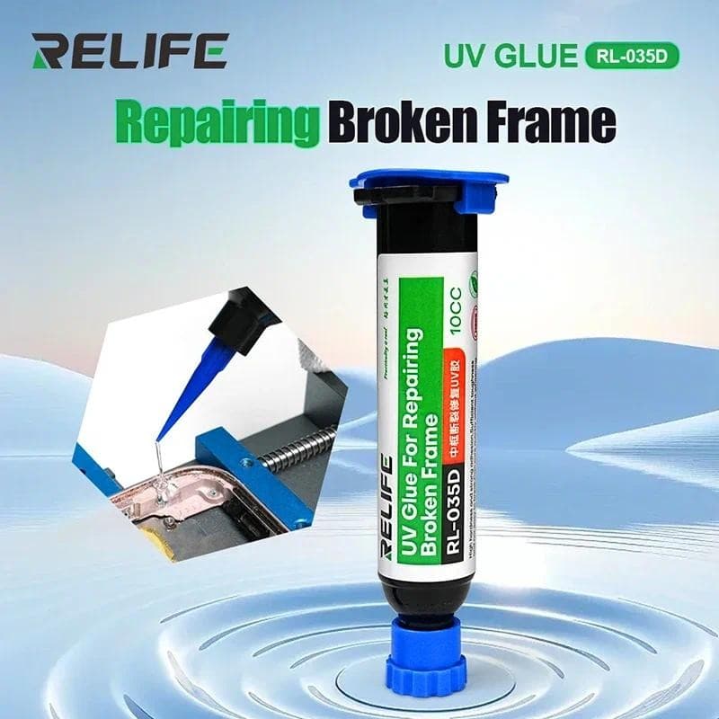 Relife RL-035D/014D/062A กาวยูวีสําหรับโทรศัพท์มือถือ: ซ่อมกรอบกลางหัก, ปุ่มยุบ, กรอบกล้อง. การยอมรับที่แข็งแกร่งความแข็งสูงบ่มเร็วไม่ขาว รูปที่ 1