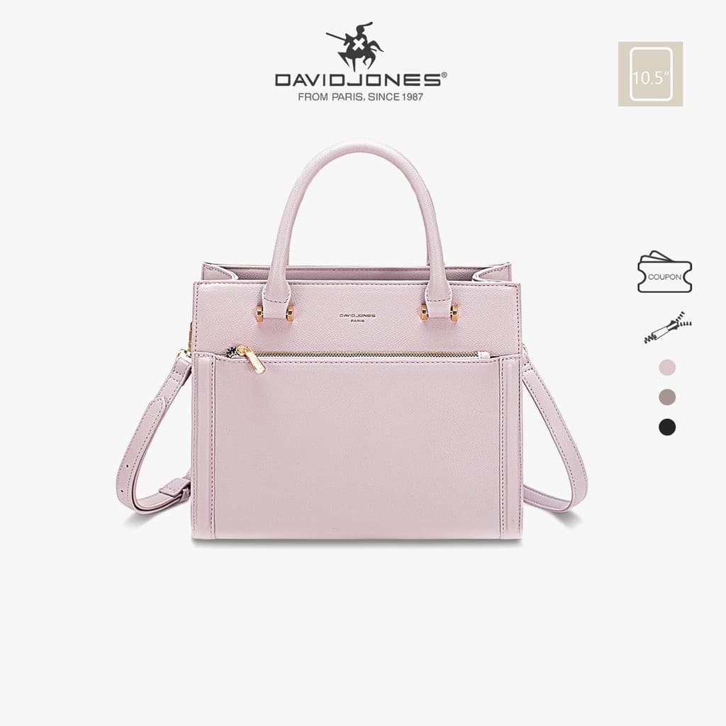 David Jones Paris 2024 ฤดูใบไม้ผลิฤดูร้อนใหม่คอลเลกชัน Designer Women Totes Top-Handle กระเป๋าหนัง pu หญิงนุ่มและกระเป๋า รูปที่ 1