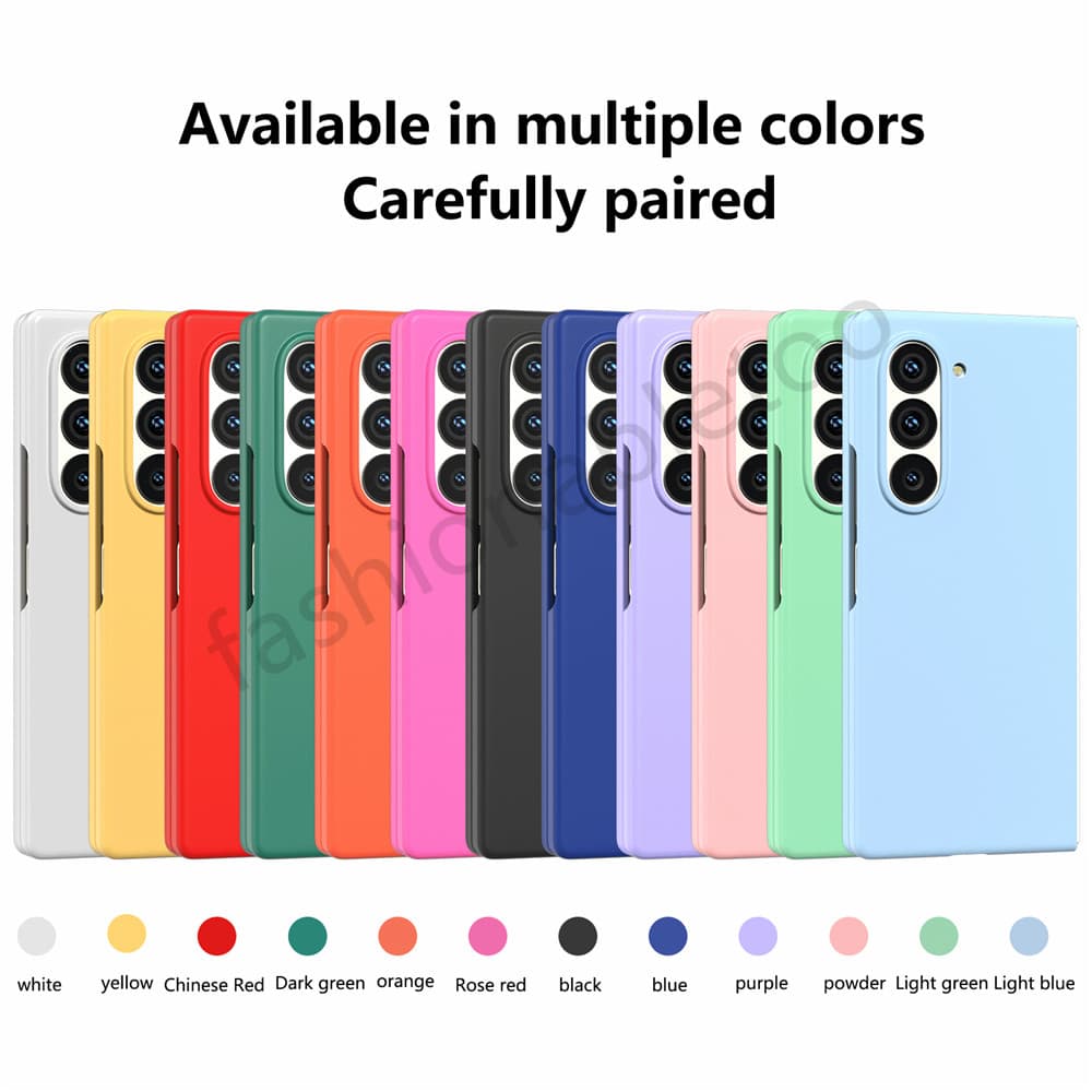 ปลอกสีทึบสําหรับ Samsung Galaxy Z พับ 7 6 5 4 3 Fold7 Fold6 Fold5 ZFold7 ZFold6 ZFold5 ZFold4 ZFold3 ปลอก Macaron ผิวรู้สึกพับกันกระแทกป้องกันปกหลัง รูปที่ 2