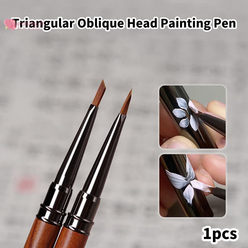 Renbg แปรงปากกาอะคริลิค UV Gel 3D สําหรับทําเล็บ ปลายสามเหลี่ยม ด้ามไม้ เครื่องมือ DIY TH รูปที่ 2