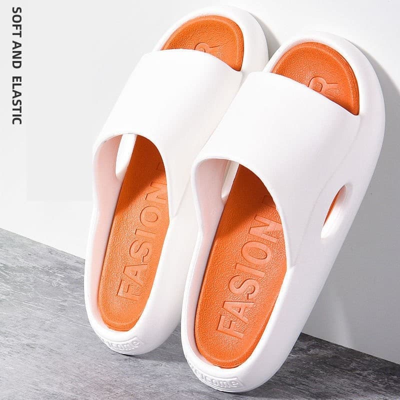 รองเท้าแตะ36-44 หญิง ชาย แฟชั่น เพิ่ม1เบอร์ แบบสวม สีสวย ฤดูร้อน รองเท้านุ่ม X021 X068 รูปที่ 4