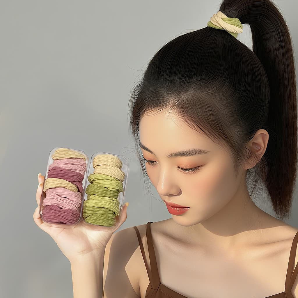 ยางรัดผมสีสันสดใส 10 ชิ้น ยืดหยุ่นสูง ไม่เจ็บผม สําหรับเด็กผู้หญิง ยางรัดผมหางม้า รูปที่ 6