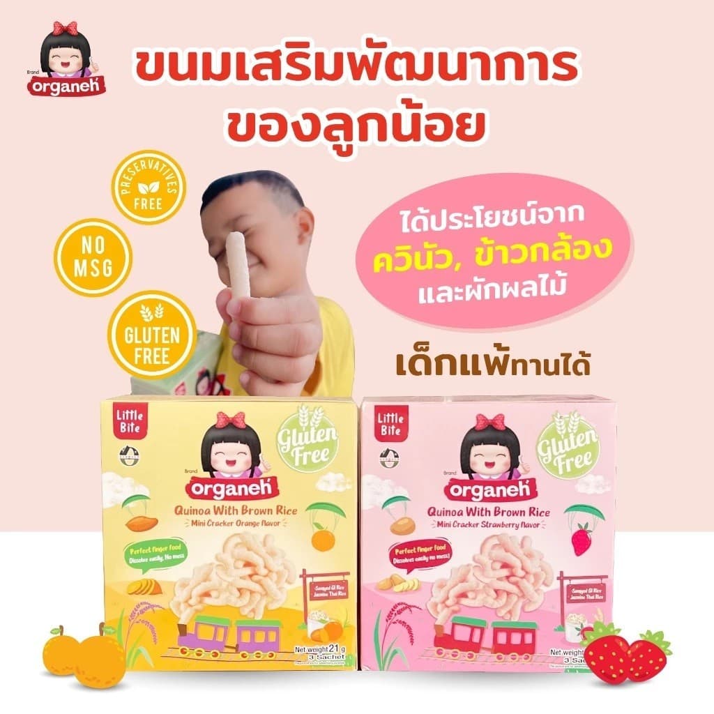 ออร์กาเนะ Organeh มินิแครกเกอร์ ข้าวสังข์หยด เคี้ยวง่าย ละลายในปาก สำหรับเด็ก 6 เดือนขึ้นไป ขนมเด็ก รูปที่ 4
