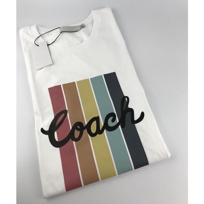 2024 Coach เสื้อยืดลําลอง คอกลม แขนสั้น ผ้าฝ้าย พิมพ์ลายโลโก้หัวใจ ขนาดใหญ่ แฟชั่นสําหรับผู้ชาย และผู้หญิง ไซซ์ S-5XL 03 รูปที่ 4
