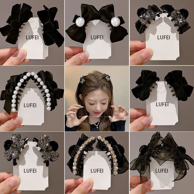 โบว์ขนาดเล็กและคลิปหน้าผากสำหรับผูกผมแบบเรียบ รูปที่ 4