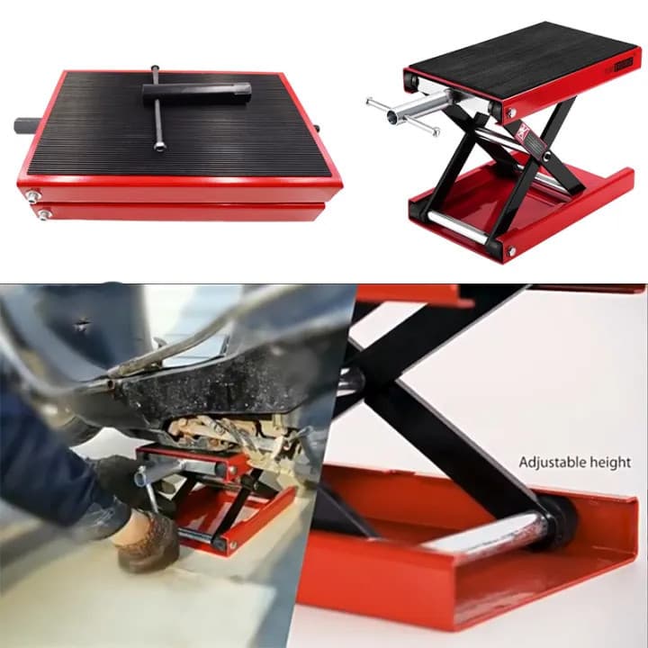 500KG แม่แรงยกรถ สแตนยกรถมอไซค์ ขาตั้งยกรถจักรยานยนต์ motorcycle lift stand แจ็คยกยกรถจักรยานยนต์ ปรับความสูงสุด 34CM รูปที่ 6