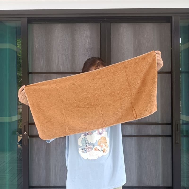 NANAOVER !! ผ้าเช็ดหน้า ผ้าเช็ดผม ผ้าเช็ดนาโนสีพื้น ขนาด 35x75 ซม. แพ็คละ 12 ผืน!! รูปที่ 7