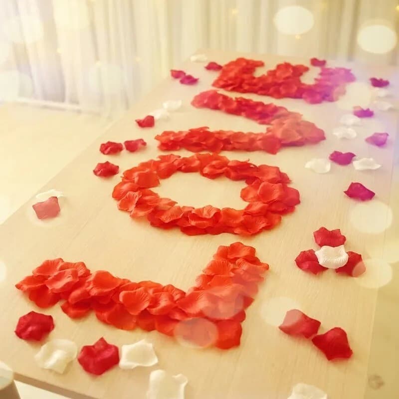 500/1000/2000 ชิ้นหลากสีประดิษฐ์กลีบดอกกุหลาบปลอม-จําลองผ้าไหม Rose Folwer กลีบ-โรแมนติกงานแต่งงานตกแต่ง รูปที่ 2