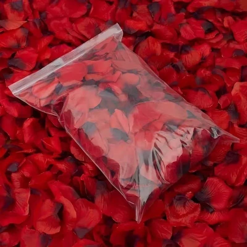 500/1000/2000 ชิ้นหลากสีประดิษฐ์กลีบดอกกุหลาบปลอม-จําลองผ้าไหม Rose Folwer กลีบ-โรแมนติกงานแต่งงานตกแต่ง รูปที่ 4