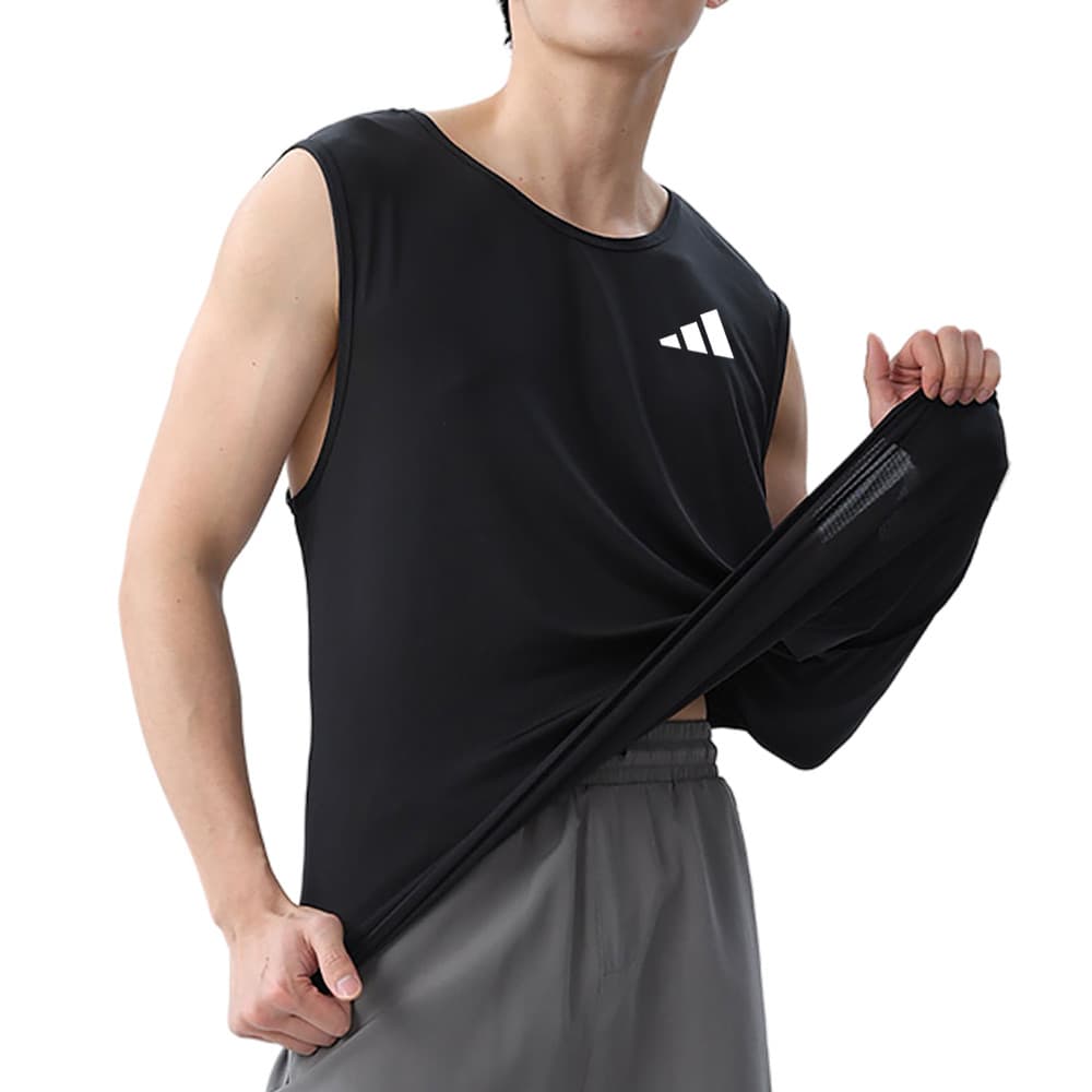 เสื้อกล้ามผู้ชายสำหรับกรีฑาและฟิตเนส แขนกุดแห้งเร็ว รูปที่ 2