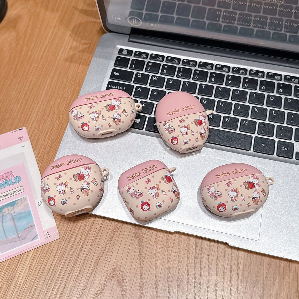 สําหรับ HUAWEI FreeBuds PRO SE 2 3 4 5 6 7 i FreeClip TPU สีชมพู Hello Kitty Cat Soft Case ฝาครอบป้องกัน รูปที่ 1