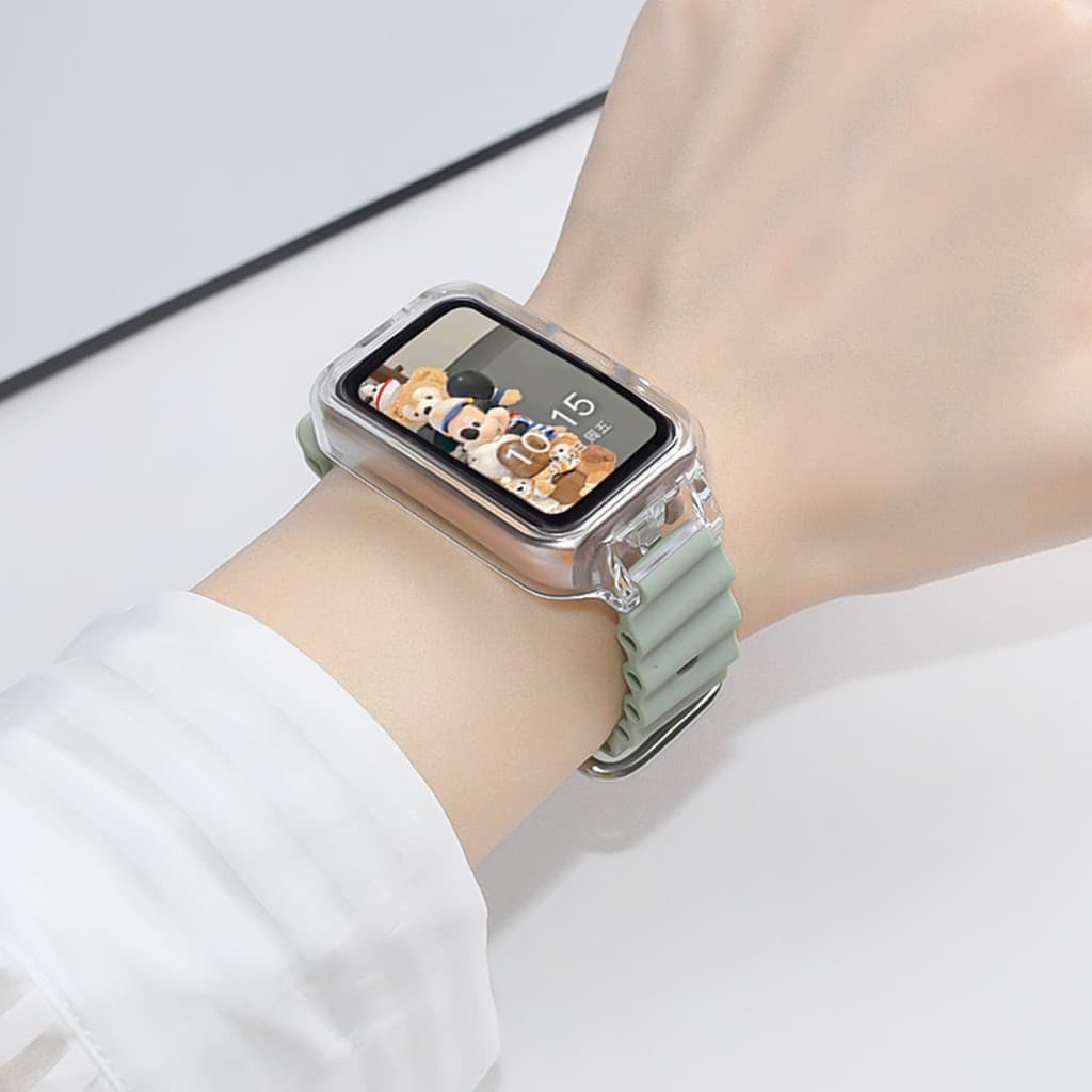 Ocean สายซิลิโคนสําหรับ Huawei Band 11 11Pro 10 / 9 / 8 / 7 / 6 / 6Pro SmartWatch สายรัดข้อมือกีฬา Bracelect สําหรับ Honor Band 10 9 7 6 อุปกรณ์เสริม รูปที่ 4