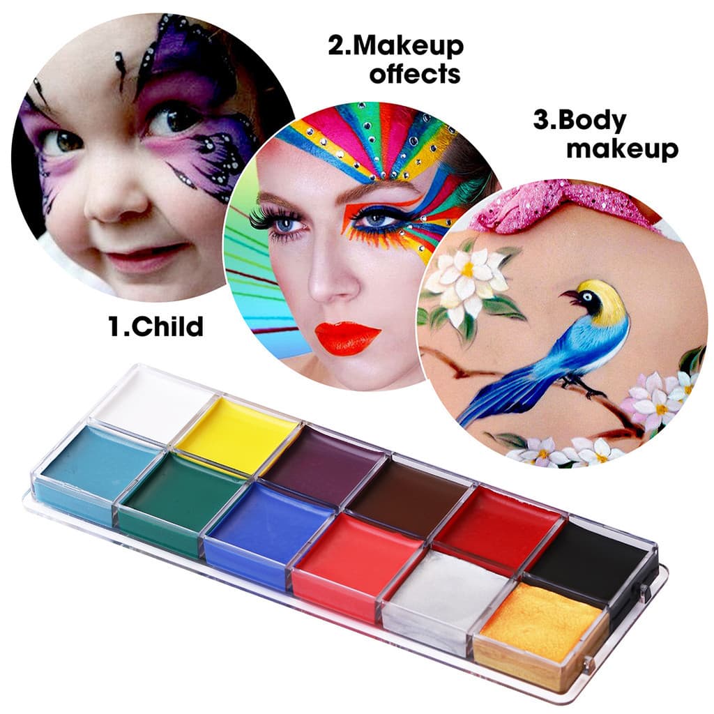 สีเพ้นท์หน้า การวาดหน้าเด็ก สีทาหน้าและร่างกาย มี12สี ทำความสะอาดง่าย เรืองแสง ของเด็กๆ รูปที่ 5