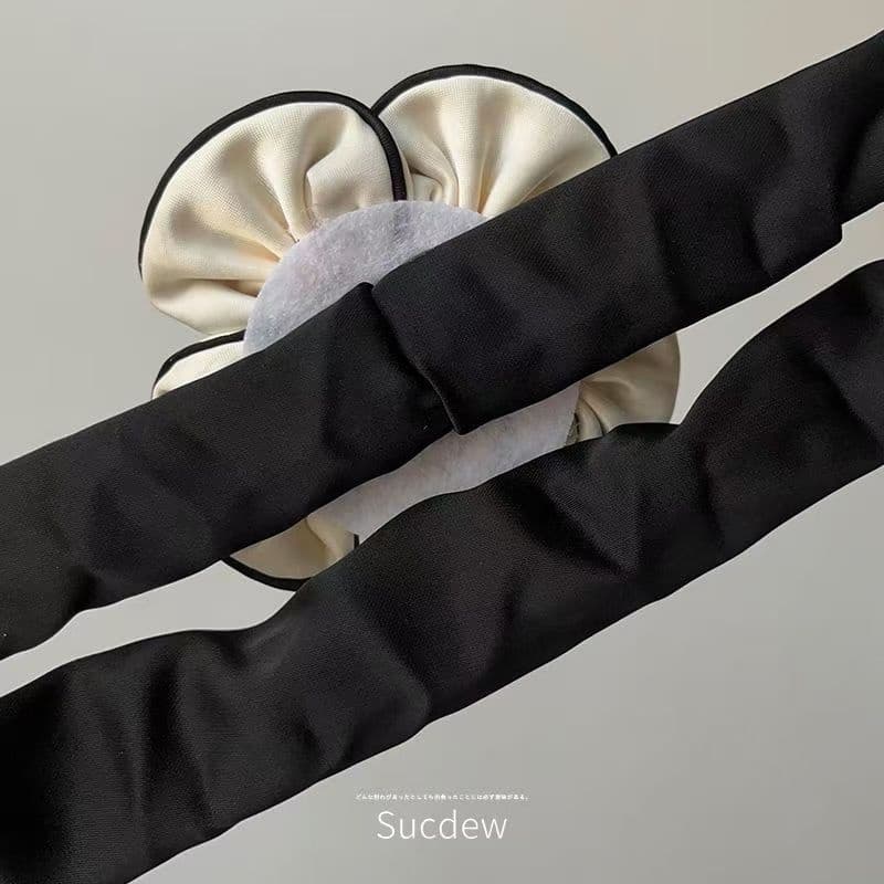 ฝรั่งเศส Elegant Camellia ดอกไม้ Scrunchy แหวนผมแฟชั่น Niche All-Match ต่ําหางม้าเชือกผมความยืดหยุ่นสูงหรูหราอุปกรณ์เสริมผม รูปที่ 8