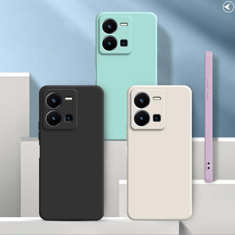 เคส Vivo Y35 สีทึบ Vivo Y35 เคสซิลิโคนป้องกันการตกสีธรรมดาเรียบง่าย YT รูปที่ 6