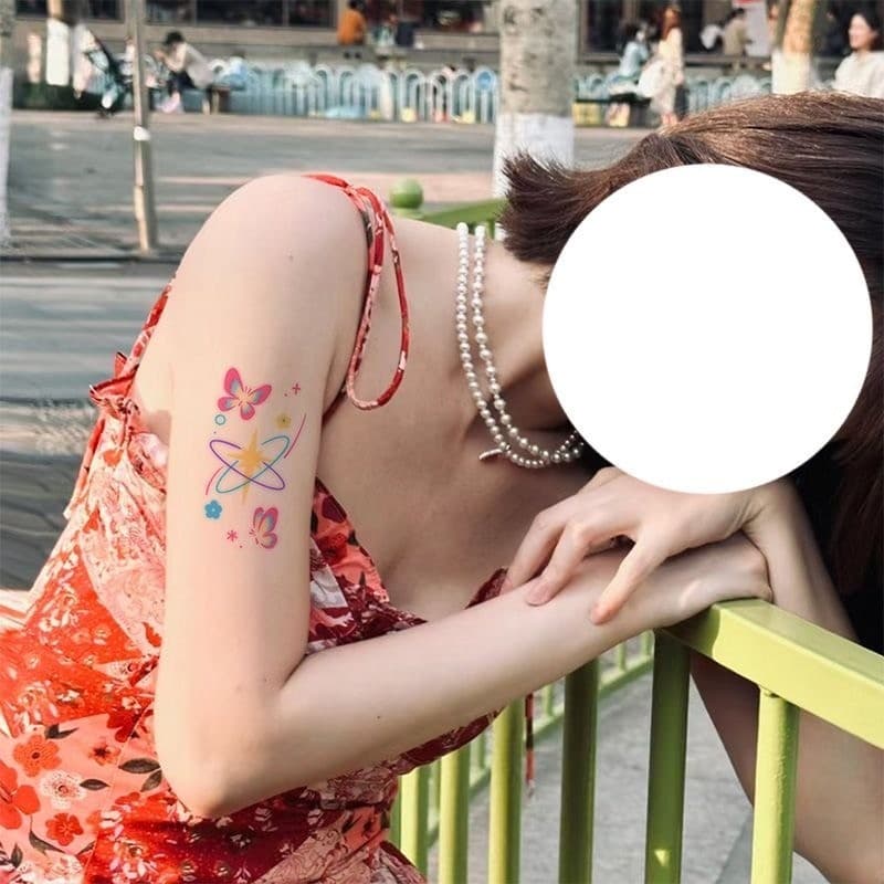 สติกเกอร์รอยสักกันน้ํา ติดทนนาน 7 วัน ลายสาวเซ็กซี่ สําหรับไหล่และวันหยุด รูปที่ 7