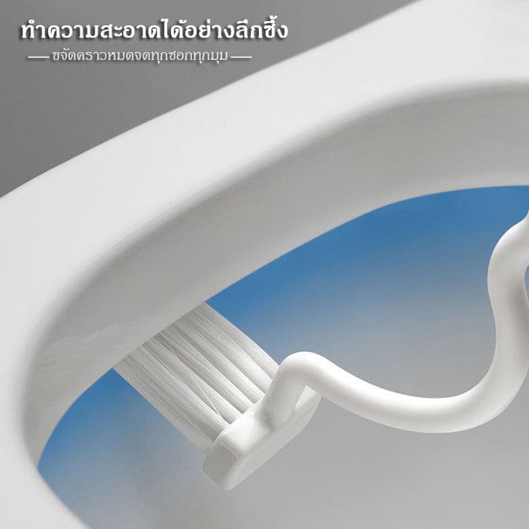 แปรงทำความสะอาดโถส้วม แปรงพลาสติกทําความสะอาดมุมห้องน้ํารูปตัว S ด้ามจับยาว รูปที่ 7